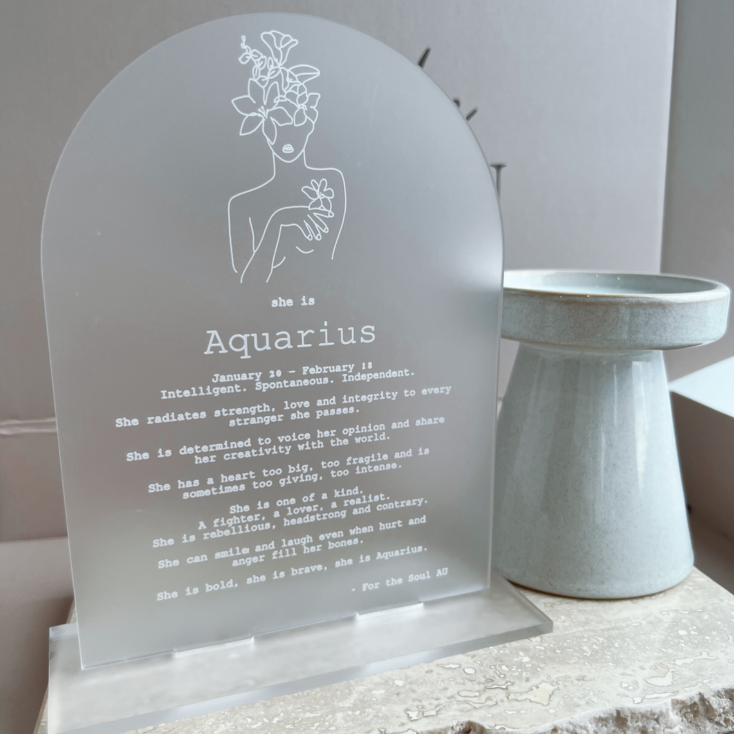 She is Aquarius Acrylic Arch